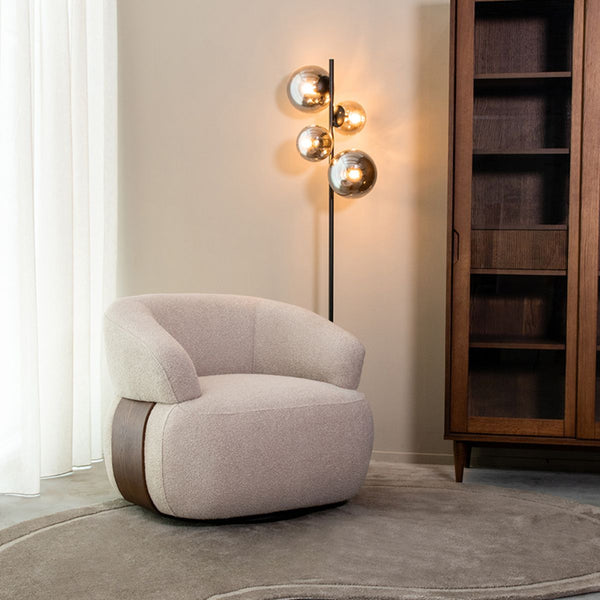Fauteuil Valenza | Naturel Boucle | Walnoot Eiken