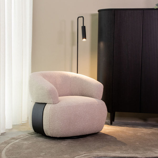 Fauteuil Valenza | Naturel Boucle | Zwart Eiken