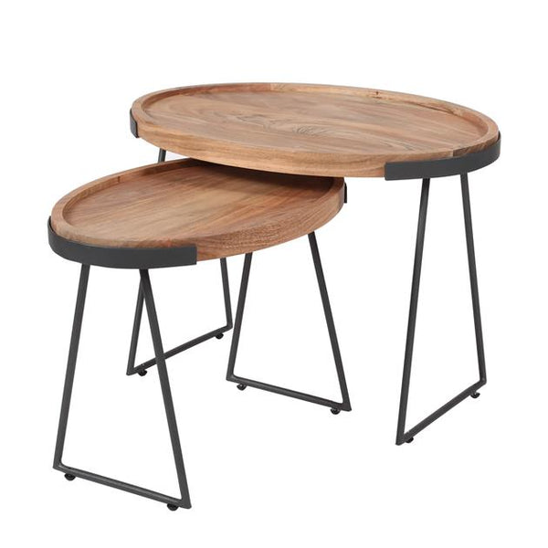 Bijzettafel Bram | Set Van 2 | Naturel Massief Acacia