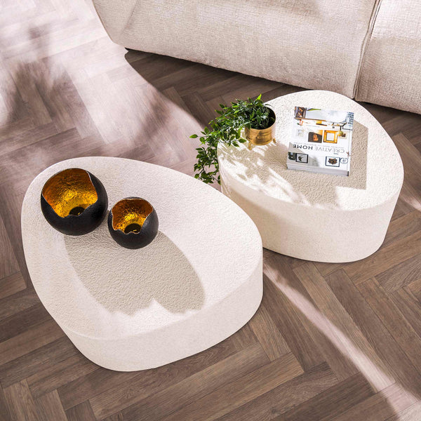 Salontafel Set Stone | Wit Marmer Composiet