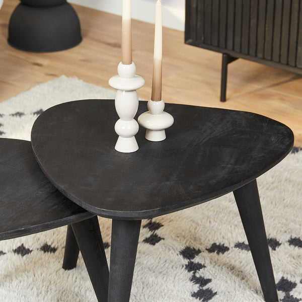 Salontafel Omaha | Zwart Mangohout | Set Van 2