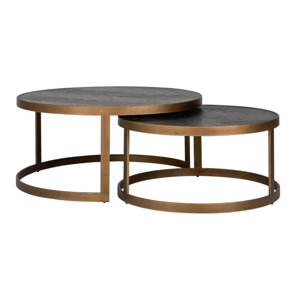 Salontafel Blackbone | Zwart Eikenhout | Set van 2