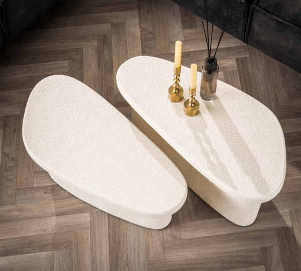 Salontafel Set Lamar | Groot | Wit Marmer